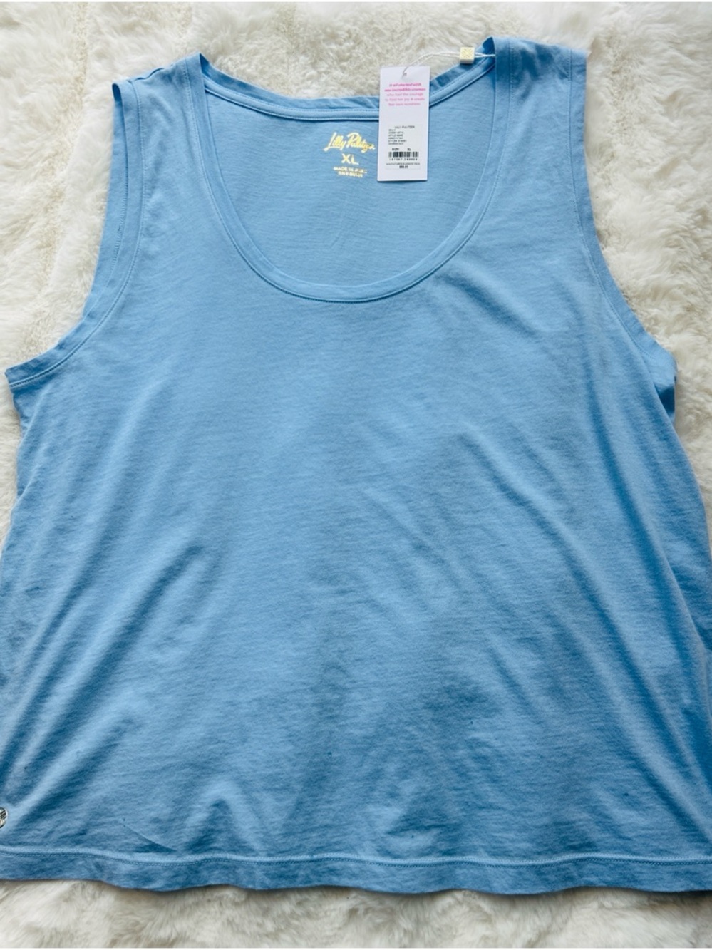 Lilly Pulitzer Blue Sleeveless Cotton Tank Top